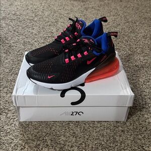 Nike Air Max 270 Black with Pink and Blue Accents
